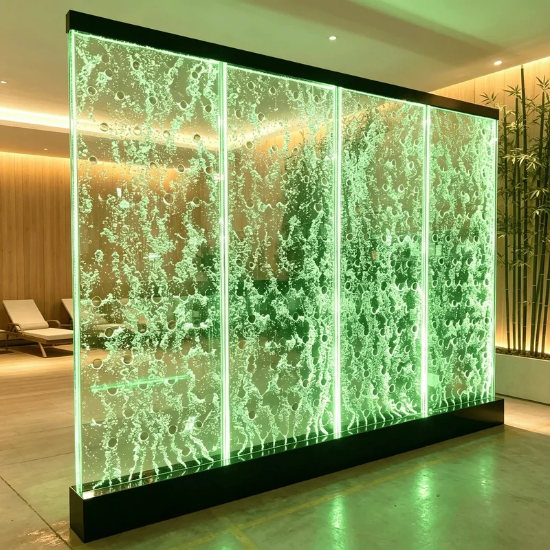 custom.Wedding Customized Decorative Acrylic Bubble Wall Fountain RGB LED Lights Coastal Design/Wireless Remote Control