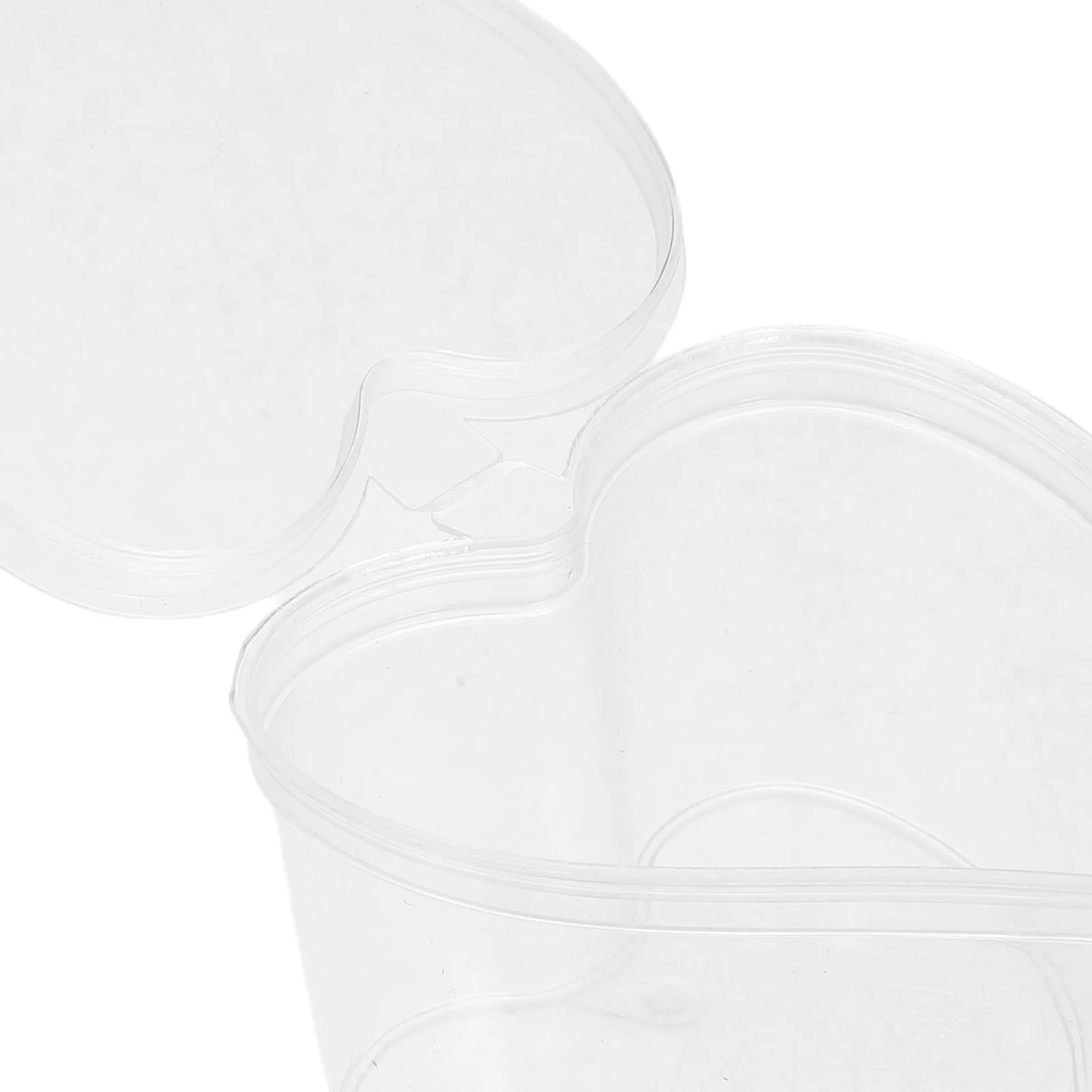 100 قطعة من حاويات تخزين التوابل البلاستيكية الشفافة على شكل قلب، برطمانات تخزين بلاستيكية شفافة مقاومة للتسرب