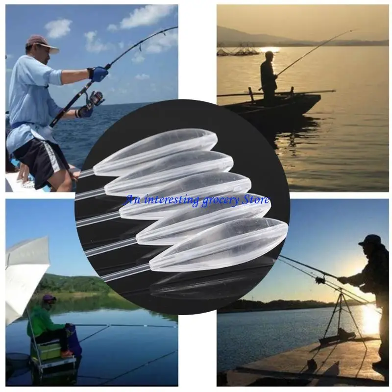 

652D 5Pcs Clear Acrylic Bombarda Fishing Float Plastic Casting Bombarda Fly Fishing