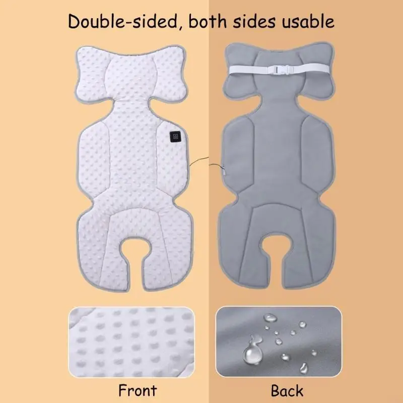 F19F Przenośne podgrzewane maty USB miękkie poduszki dla wózków dziecięcych i wygody podróży