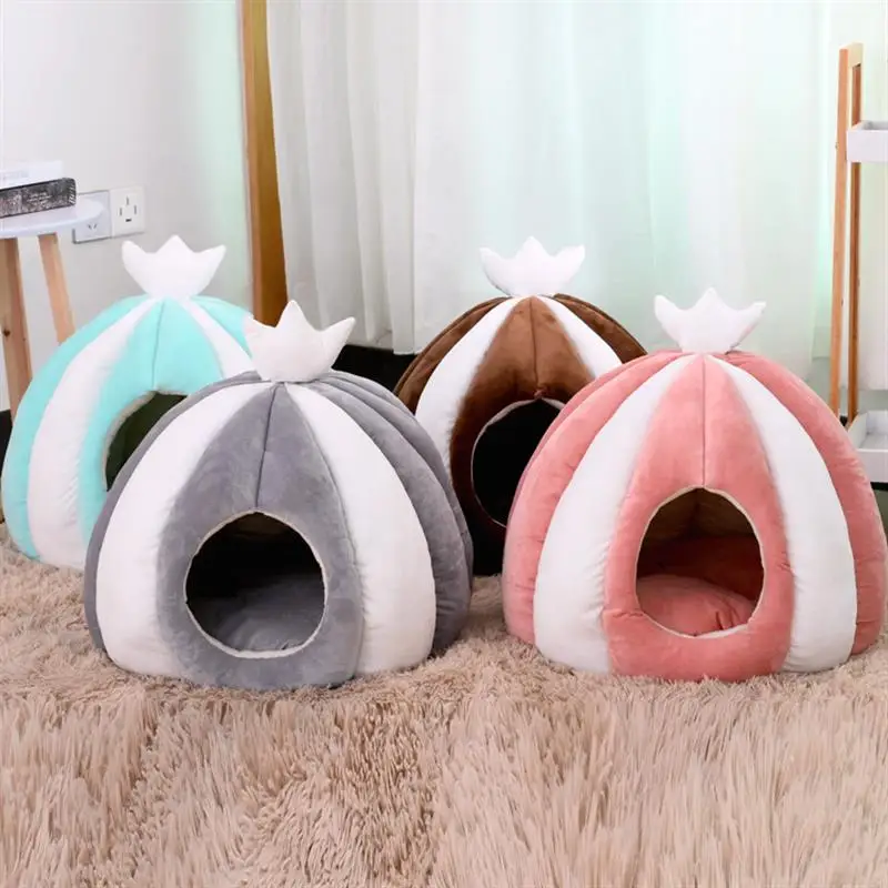 Winter Warm Creative Cat Nest Thickening Yurt Small Dog House Household Warm Pet House Pet Products Stitching Color