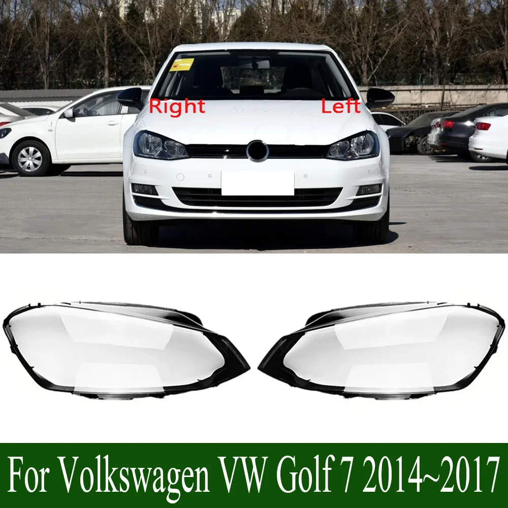 

For Volkswagen VW Golf 7 2014~2017 Headlamp Shell Headlight Cover Transparent Lens Plexiglass Replace Original Lampshade