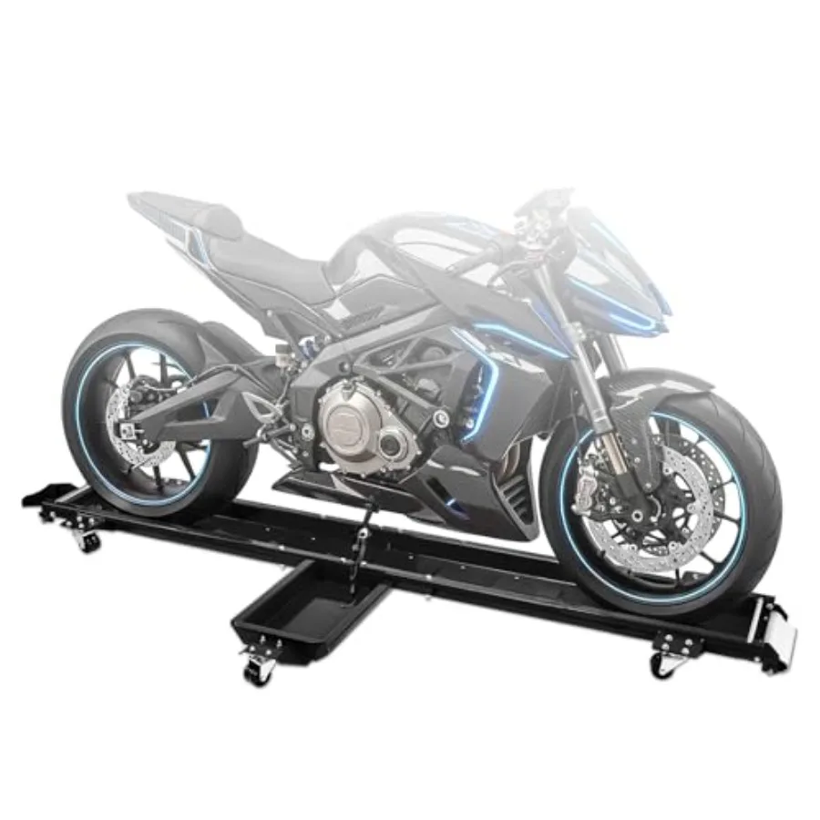 

Motorcycle Dolly 1250 lbs Heavy Duty Bike Mover with 5 Swivel Casters Adjustable Kickstand One-Person Motorcycle Positioning fo