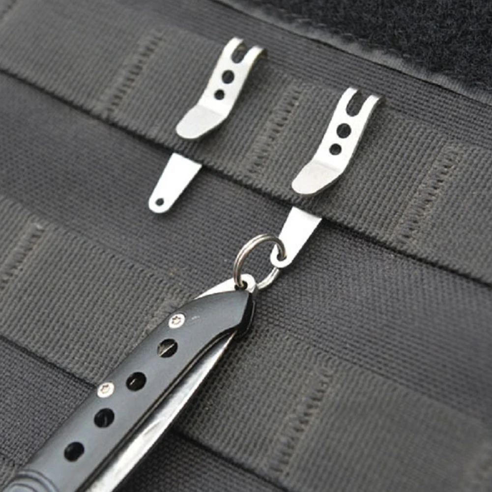 1-20pcs Metal Key Buckles Pocket Clips Carabiner Multitools Pocket Stainless Steel Bag Waist Belt Hanging Clip Outdoor Gadget