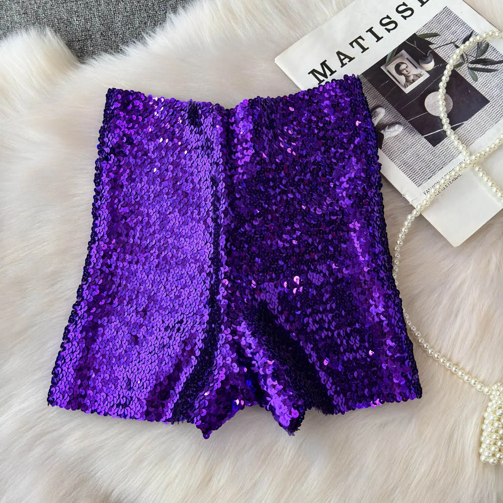 Shinny Sequins Short Pants Women Hot Summer High Waisted Female Booty Shorts Sexy Girl Streetwear Y2k Short Pants Dropshipping