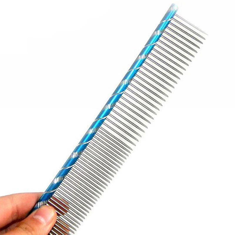 1pc Pet Comb Cats and Dogs Grooming Hair Removal Comb Stainless Steel Straight Comb Puppy Long Thick Hair Care Cleaning Combs