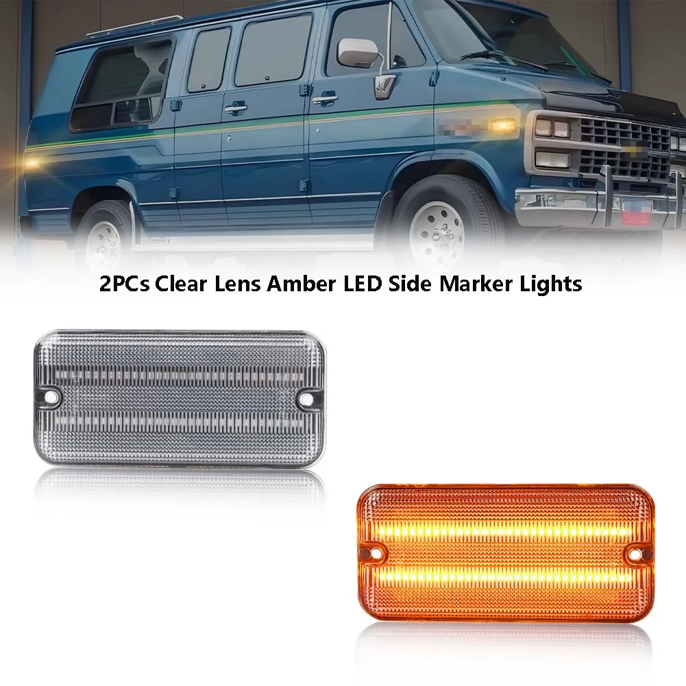 Voor/Achter Zijmarkeringslichten Richtingaanwijzers met LED Voor 1985-1995 Chevrolet G10 G20 G30 P20 P30 GMC G1500 G2500 G3500 P2500 P3500