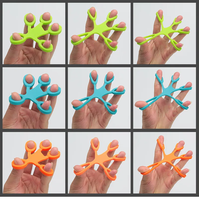 Fun Silicone Hand Expander Finger Gripper Stretcher Trainer Strength Resistance Bands Hand Grip Yoga Wrist Exercise Fitness Toy