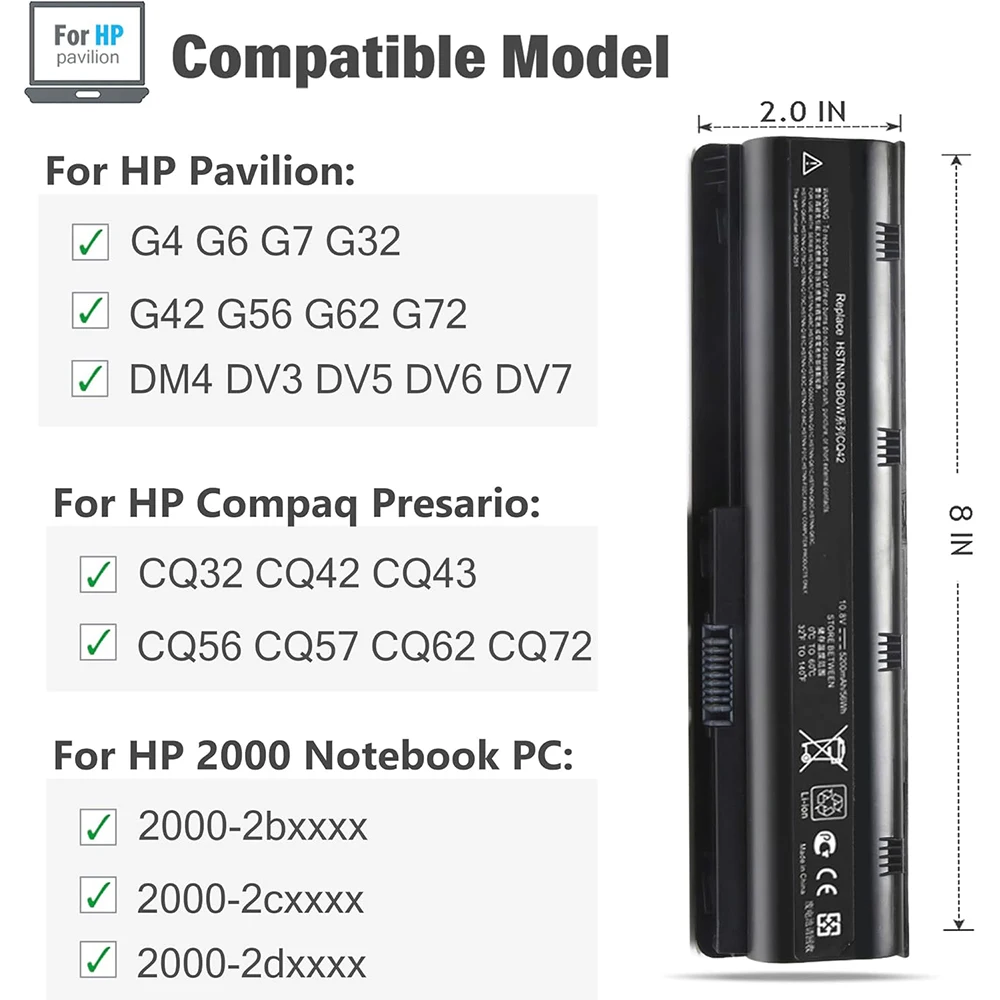 MU06 MU09 Battery for HP 593553-001 636631-001 593554-001 Pavilion dm4 g4 g6 g7 DV3-4000 DV5-2000 DV6-3000 DV7-6000 CQ42 CQ56