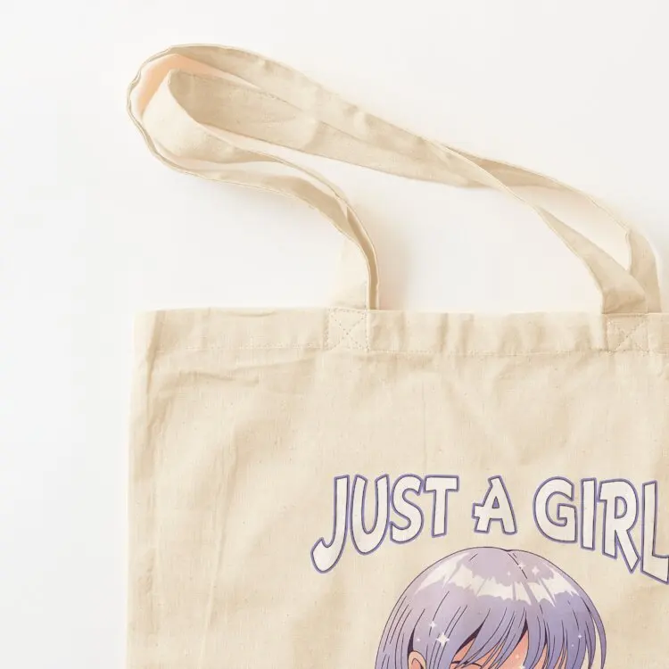 مجرد فتاة تحب هدايا أنيمي للفتيات في سن المراهقة أنيمي ميرش تي شيرت حمل حقيبة حمل حقيبة جامعة حقيبة مخصصة