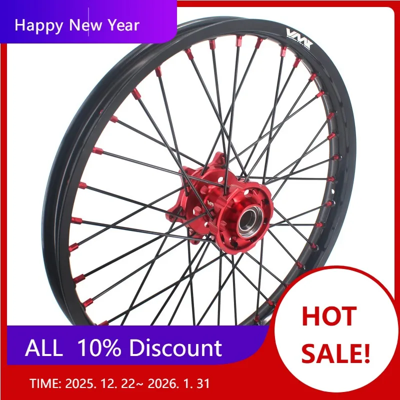 

【2025】 Комплект колес мотоцикла Enduro для мотокросса, подходит для EC 250 300 MC 250 2021-2024, красная ступица, черный обод