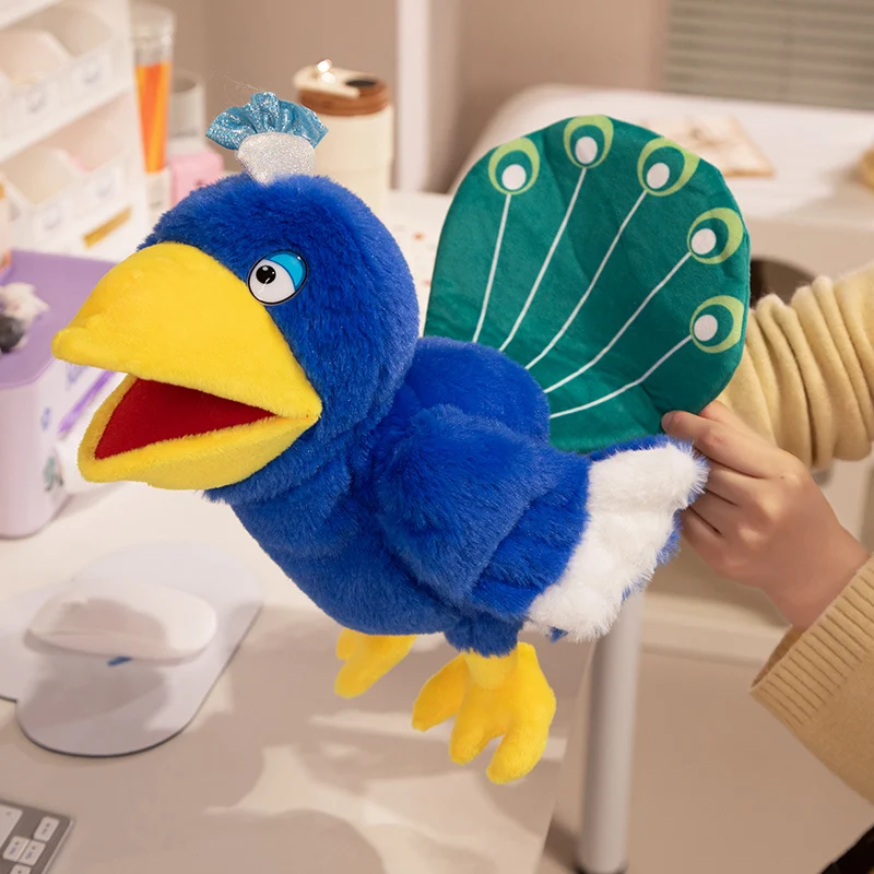 Pelúcia mão fantoche para Kindergarten desempenho, controle de mão, papagaio calvo, águia pavão coruja e flamingo, 6 estilo, novo