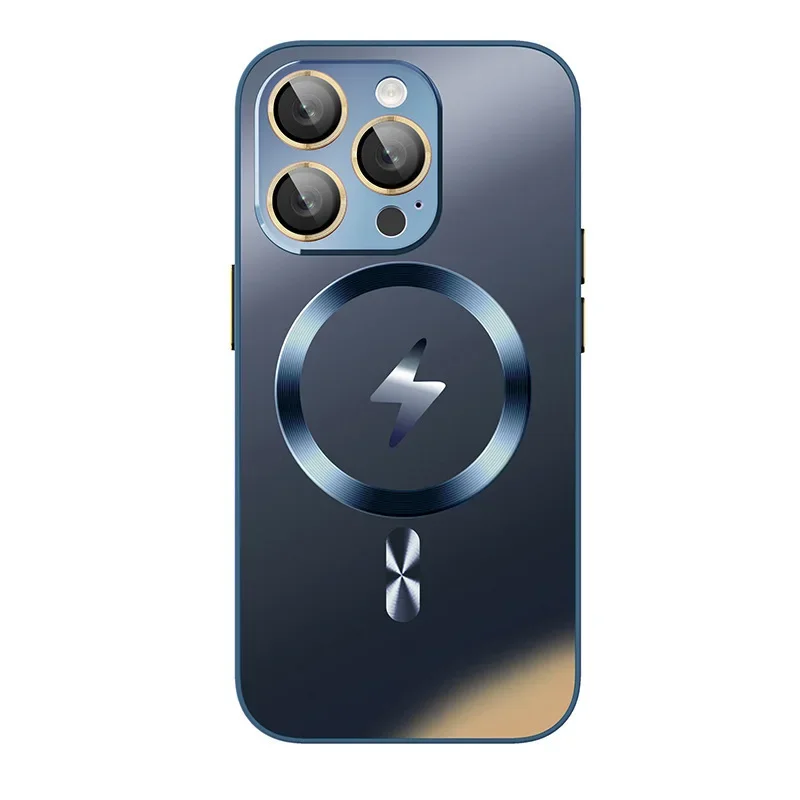 

For Apple 12 13 14 15 16 Pro Max New Matte Magnetic Case With Heat Dissipation Prevent Fingerprints Full Protection Anti-drop