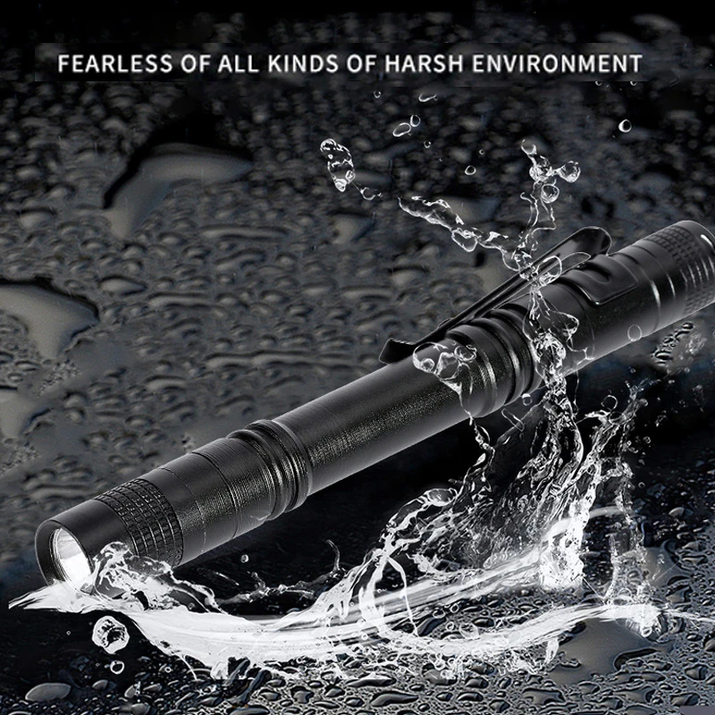1Pc Powerful Mini Flashlight Pen Torch Small Flashlight Waterproof Lanterna Pocket Flashlight （battery Not Included）