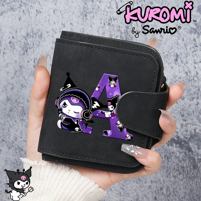 

Sanrio Kuromi Wallet Women Kawaii Card Bag Anime 26letters Print Money Bag Girl Credit Card Holder Cute Coin Purse Birthday Gift
