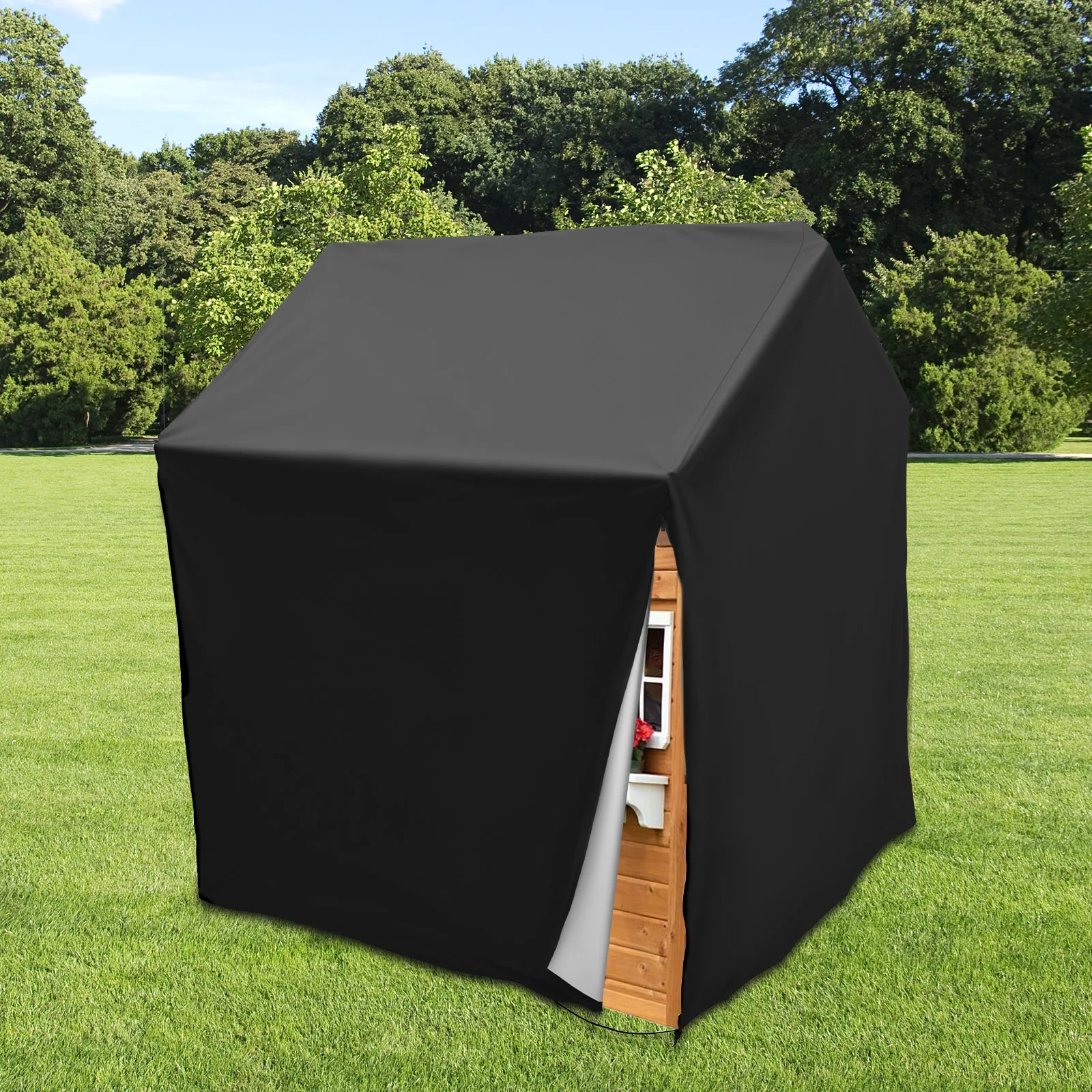Outdoor Kids Playhouse Cover Waterproof All Season Protection with Adjustable Drawstring Oxford Cloth Kids Tent Protective Cover
