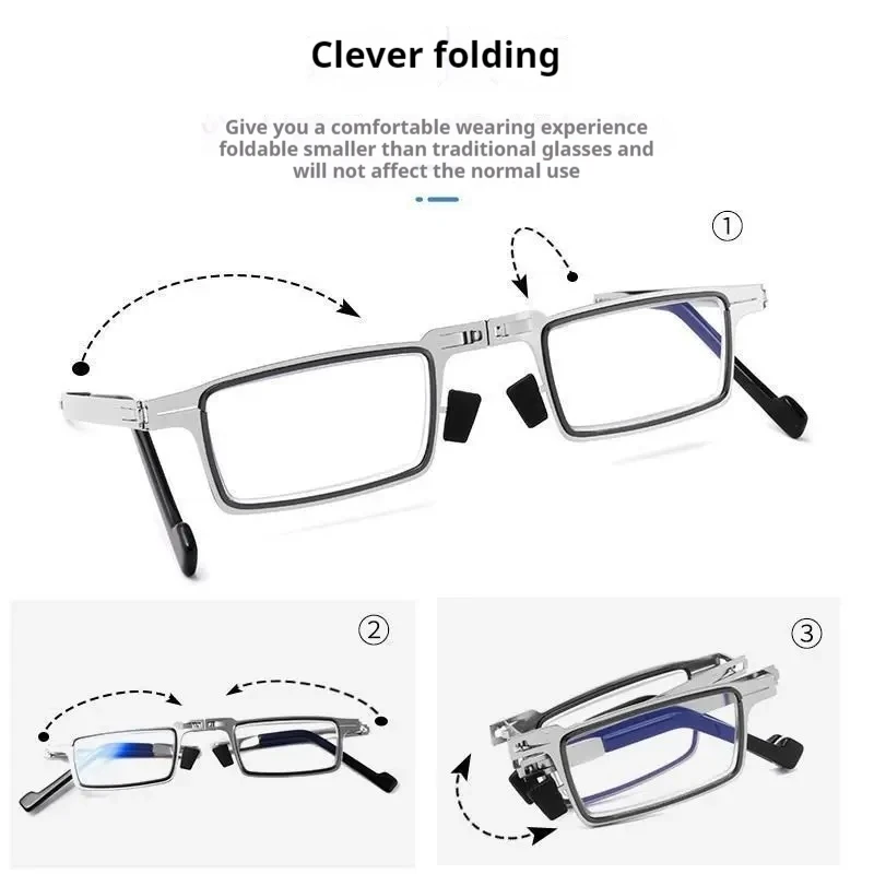2025 Vintage Ultra-Light Portable Reading Glasses with HD Folding Blue Light Protection for Seniors and Middle-Aged Adults