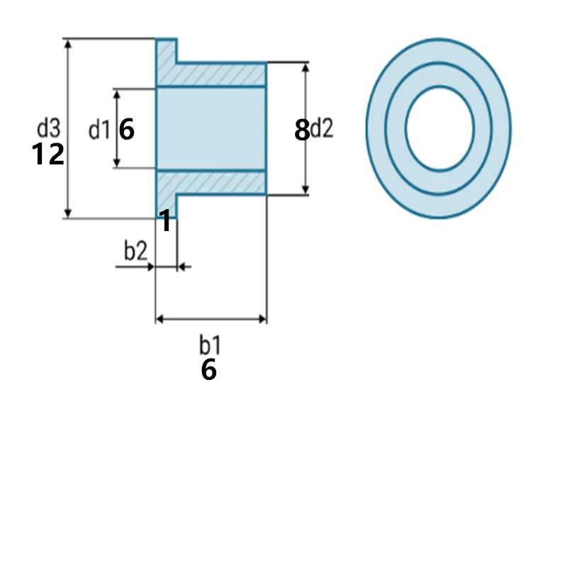 Custom order 200pcs ID 6 OD 8 H6 mm Flanged Bearing