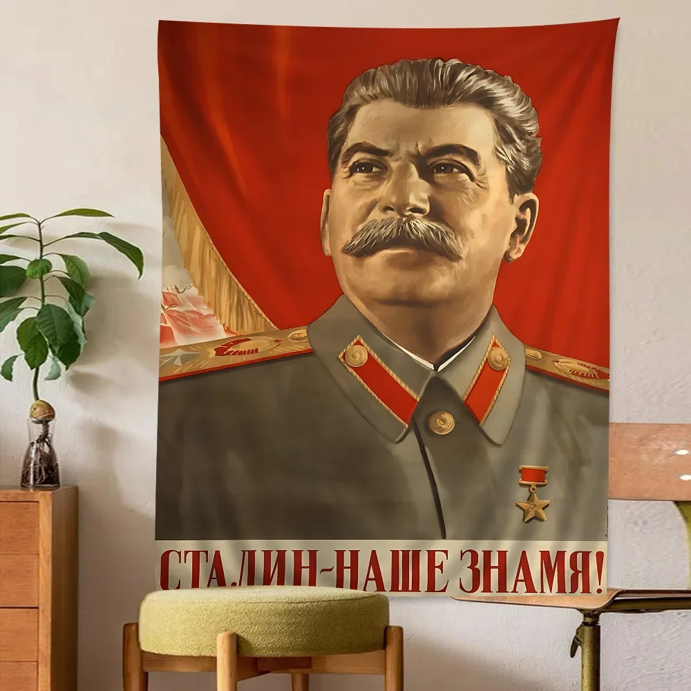 Return Red USSR CCCP Russian Stalin Chart Tapestry Art Science Fiction Room Home Decor Cheap Hippie Wall Hanging