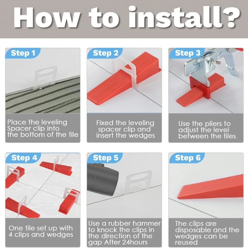 Tile Leveler Auxiliary Cross Card Floor Tiling Tile Leveler Leaving Seam Card Base 0.35mm0.5mm Leveler Base Construction Tools