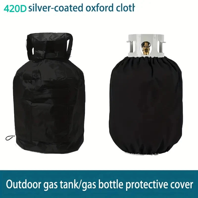 Outdoor barbecue gas bottle dust cover 20Lb black 35x42cm propane tank cover camping accessories 1PC