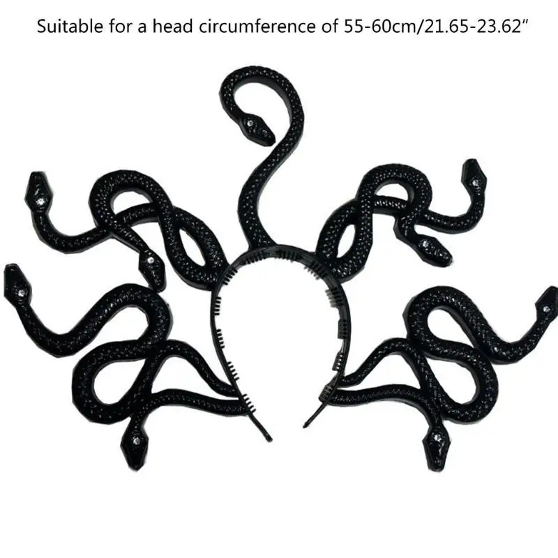 652F ميدوسا ثعبان زي عقال ، ميدوسا خوذة هالوين تأثيري لوازم الحفلات رباط شعر زي الدعائم #6