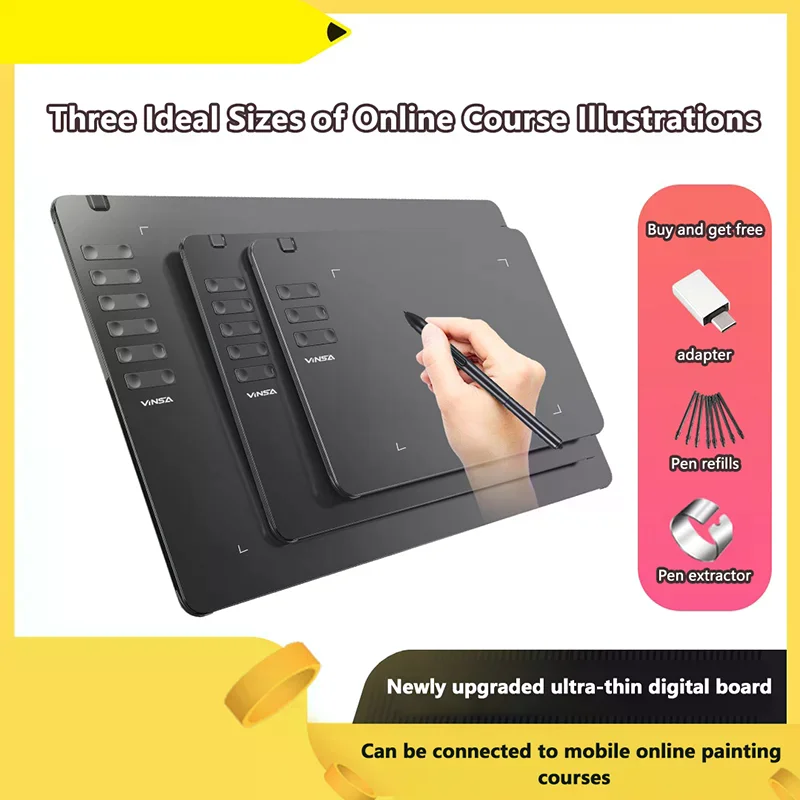 Graphics Drawing Tablet Digital Pen Pad Writing Drawing Board For Android Phone Windows Laptop For Painting Designing Course