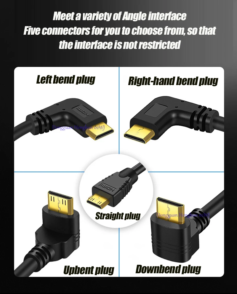 HDMI Male to Female Right Angle Adapter 1080P Gold-Plated for TV PC PS4 Xbox Camcorder 0.15m Multi-Direction Bend