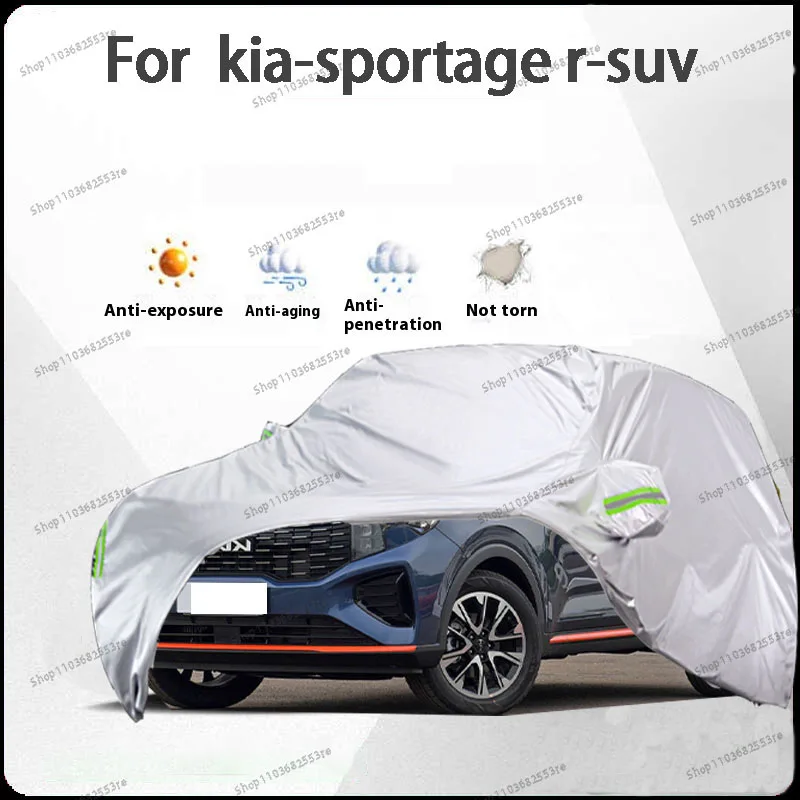 

Автомобильный чехол для Kia Sportage R Fit — водонепроницаемый, пылезащитный, солнцезащитный козырек (УФ), снегозащитный | Серебряное полное покрытие с защитой в течение всего дня