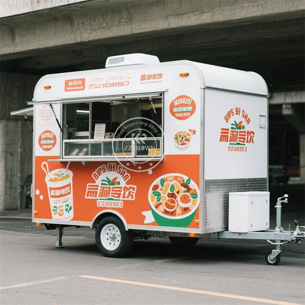 

Outdoor Mobile Kitchen Food Truck With Full Kitchen Coffee Vending Kiosk Street Restaurant Custom Food Trailer