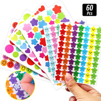 4200 Sheet Heart/Circle/Stars Reward Sign Stickers Pack DIY Skateboard Suitcase Stationery Decals Decor Phone Laptop Gift Toys
