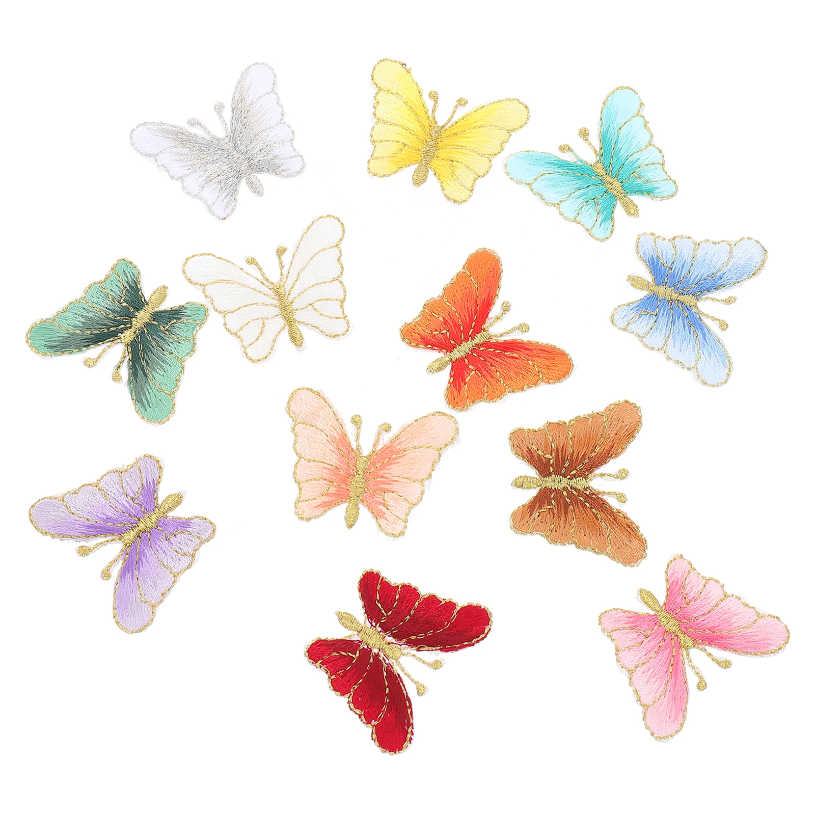 

12 Pcs Butterfly Clothing Accessories Patches Clothes Decor Appliques Adhesive Backing Fashion Accessories Elastic B