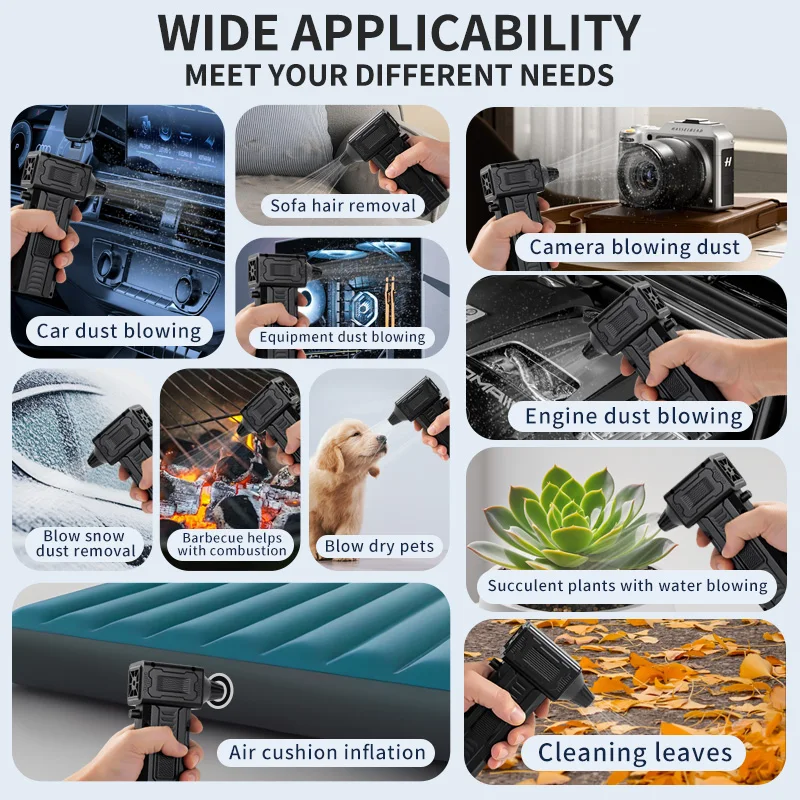 140000RPM Mini Turbo Jet Fan Brushless Motor Handheld Duct Fan 52M/S Portable Turbo Fan  with Power Display Car Keyboard Cleaner