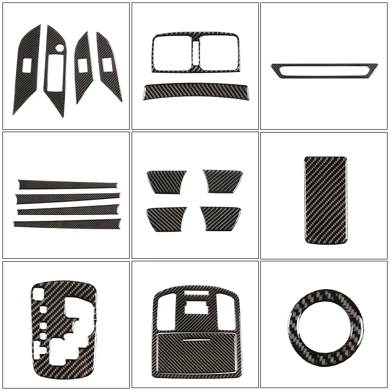 Carbon Fiber Center Control Dashboard Panel Sticker Gear Window Lift Decorative Trim Accessories For Toyota Hilux Revo 2015-2022 - view 2