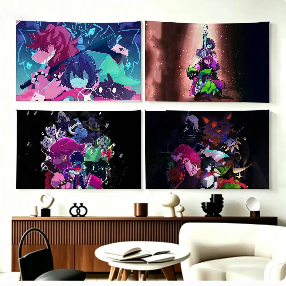 Deltarune R-Ralsei Flags Wall Hanging Background Art Banner for Bedroom Home Outdoor Decor