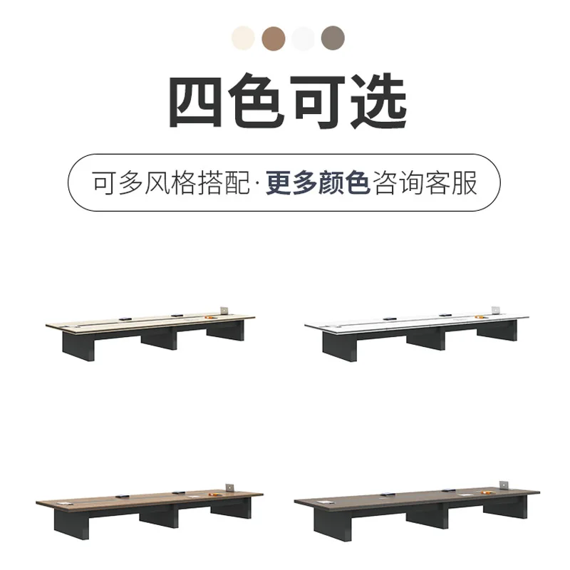 Office conference table simple modern staff large rectangular table industrial style strip negotiation table and chair combinati