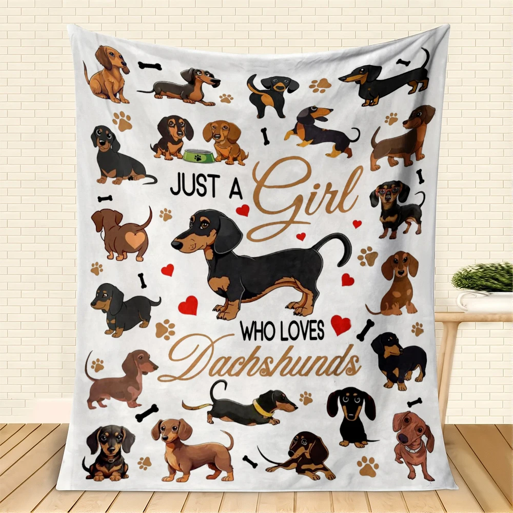 1 Stück Überwurf, niedliche Dackel, Flanelldecke für Couch, Bett, Sofa, warme Decken, perfekte Festival-Geschenke für einen Mädchen und Jungen, die Hunde lieben