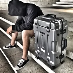 Reis Koffers Technologie Gevoel Rollende Bagage Nieuwe Universele Wiel Trolley Case Wachtwoord Instappen Tas 20 24 26 28 Inch