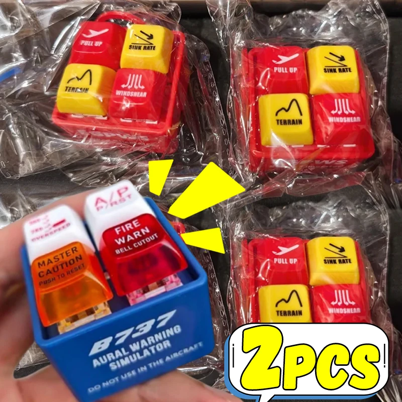 Llavero de Piloto con Simulador de Sonido de Advertencia Boeing 737 Airbus, Llavero de Piloto de Rutas Aéreas Boeing, Llavero de Piloto de Vehículos, Regalos de Juguete para Entrenamiento de Pilotos