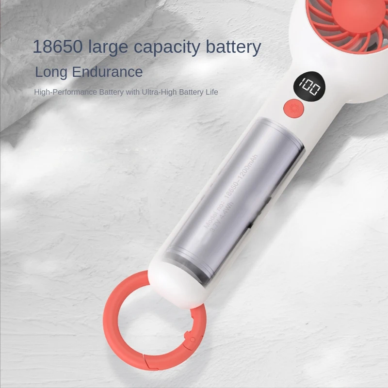 Portable Handheld Fan USB Rechargeable Battery Adjustable Three-Block Wind Speed Cooling Cooling Desk Outdoor Travel