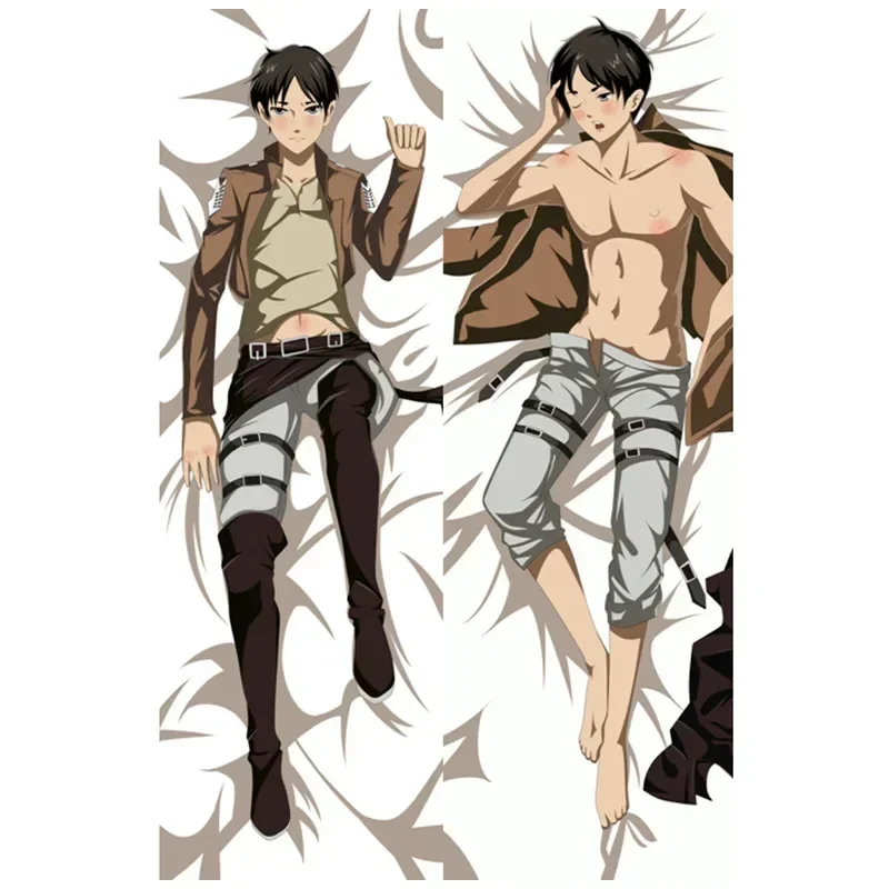 Anime Attack on Titan Eren Jager Mikasa Ackerman Skin Peach Dakimakura Case Two-sided 3D Print Bedding Hugging Body Pillows Gift