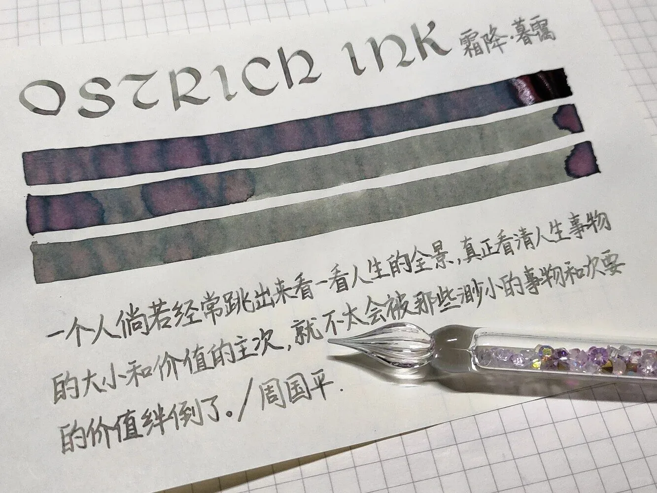 

Ostrich Ink , 24 Solar Terms Series, Evening Mist, Sheen Pen Ink ,30ml