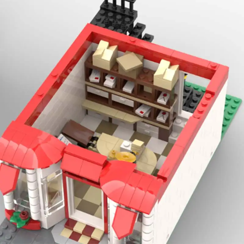 Moc Hightech Modulaire Architectuur Street View Corne Postkantoor Bouwstenen Modelsets Kinderspeelgoed Verjaardagscadeau