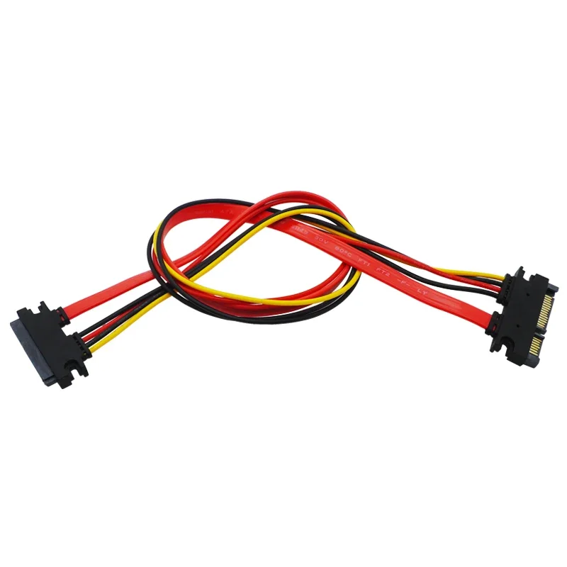 

Red 0.3M 0.5M 7+15 22Pin SATA Extension Cable Male To Female 22 Pin Serial ATA Data Power Cord for 2.5 3.5 Inch HDD SSD