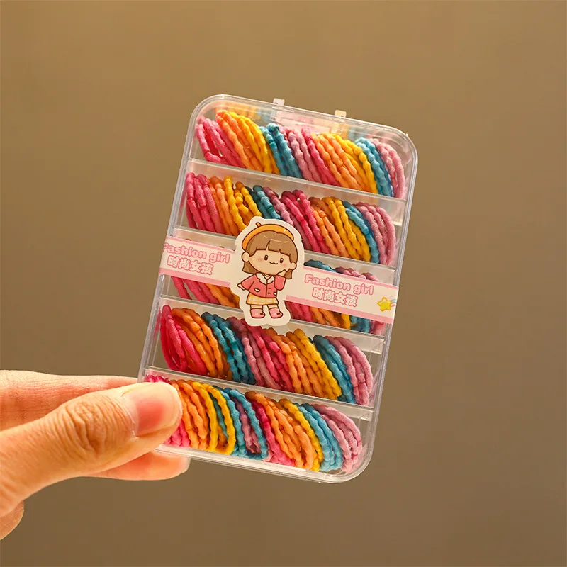 2026 Neu 150 Stück/Box Mini Dünne Regenbogen Baby Haargummis Hochelastische Nylon Spiralförmige Schonende Haarbänder für Kleinkinder Mädchen Kinder – Detail 6