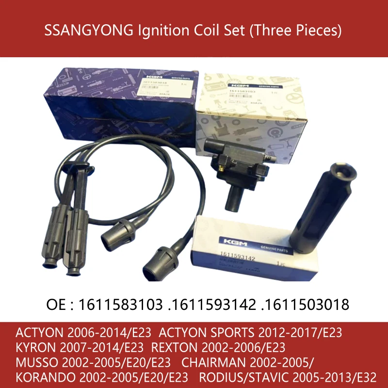 

1611583103 1611593142 1611503018SSANGYONGIgnition coil three-piece set compatible with vehicle models