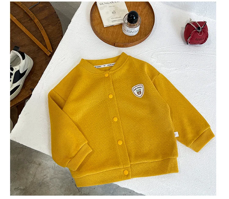 Frühling Herbst Jungen Mädchen Gestrickter Bedruckter Cardigan Baby V-Ausschnitt Langarm-Pullover Jacke Weiche Kinder-Unterwäsche Lässig für die Schule – Detail 11