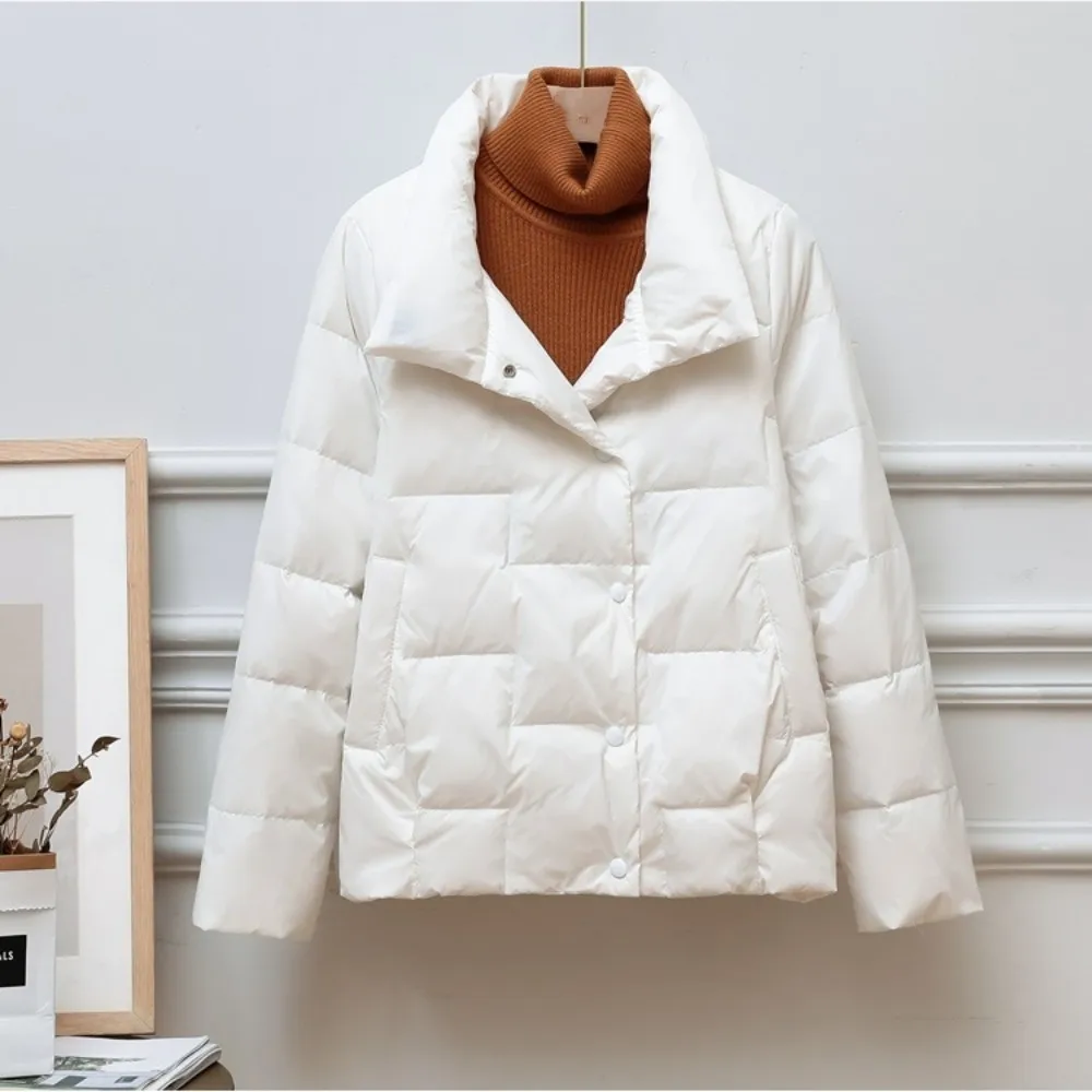 Spring Autumn Women Jacket White Warm Winter Coat Outwear