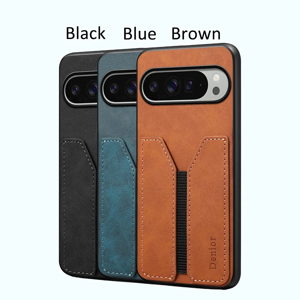 

Solid Color Leather Back Insert Card Slots Phone Case for Google Pixel 10 Pro XL Series