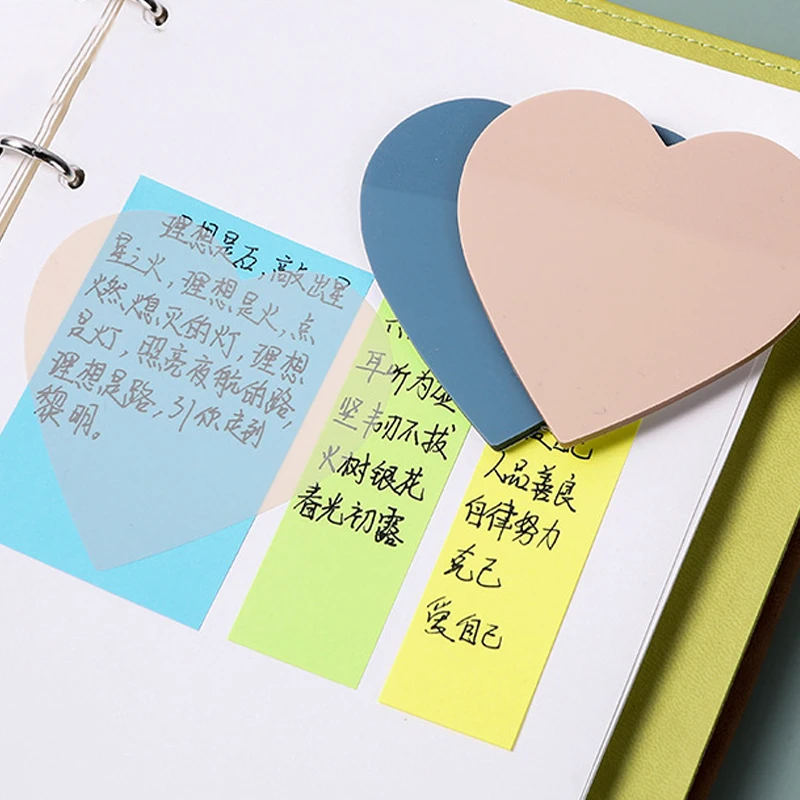 50Sheets Love Posted It Sticky Note Pads Notepads Cute Memo Pads Transparent Tabs Sticky Student School Office Stationery70X70mm